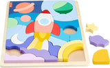 Fisher-Price Rompecabezas del Espacio de Madera, Juguete para Bebé